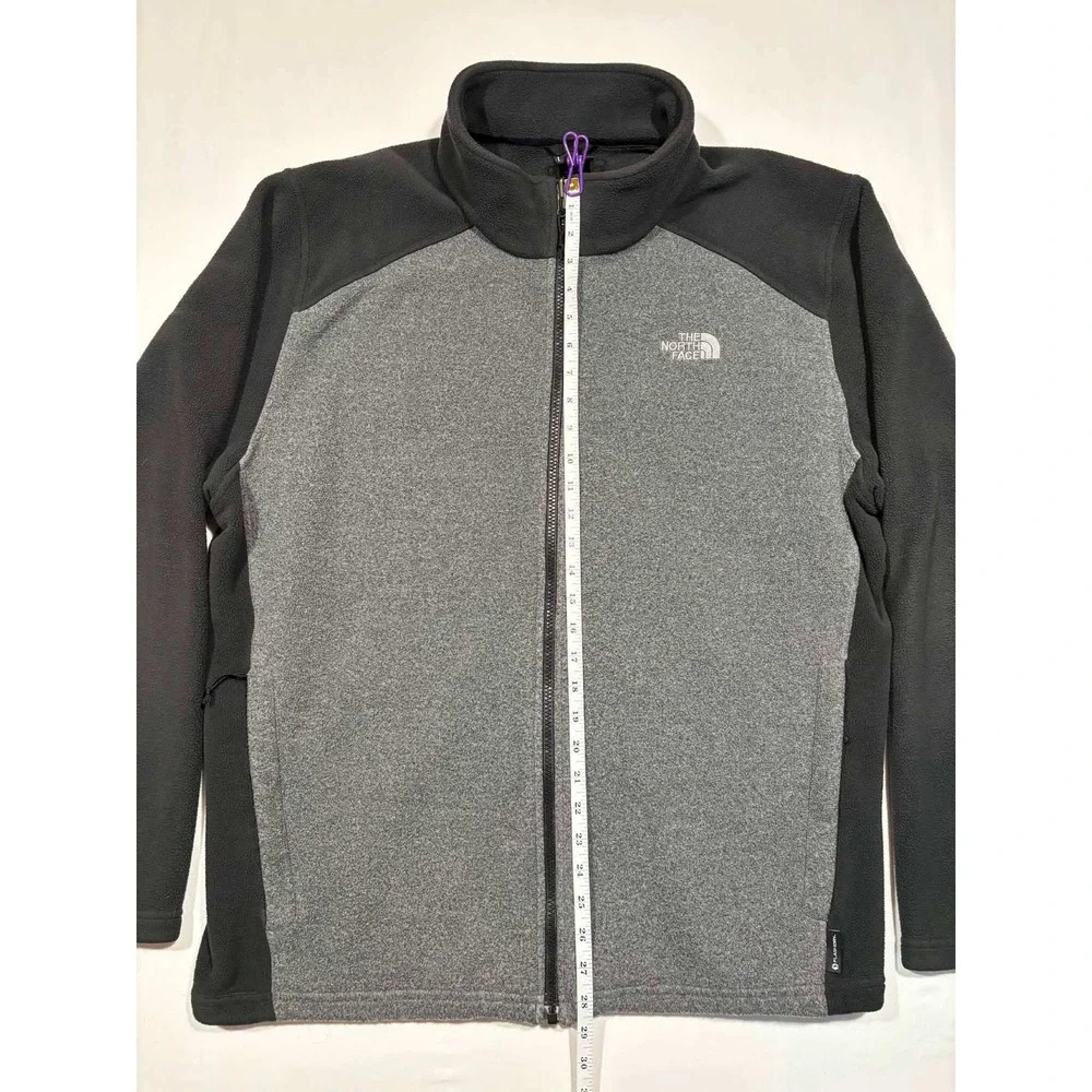 The‎ North Face Mens XXL FlashDry Fleece Full Zip Jacket Gray Black Colorblock